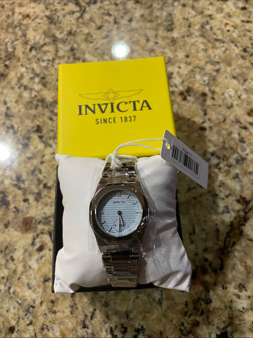 Invicta Celestial Silver Tone Watch with Light Blue Dial